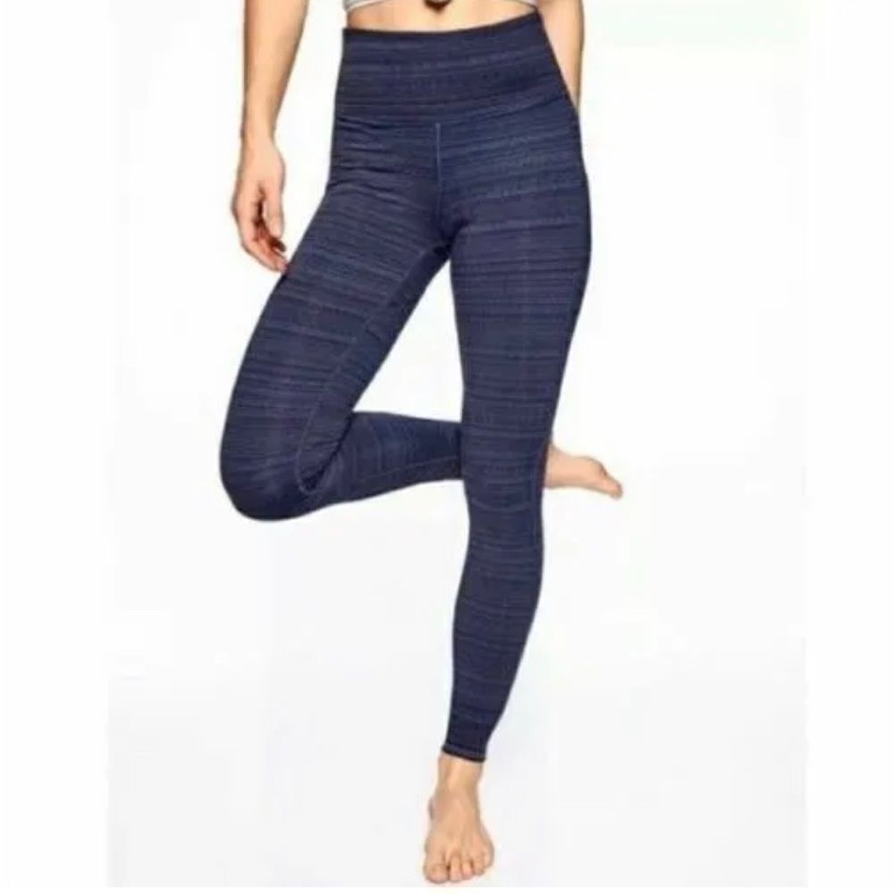 Athleta High Rise Jacquard Chaturanga‎ Leggings - Blue - Size XS